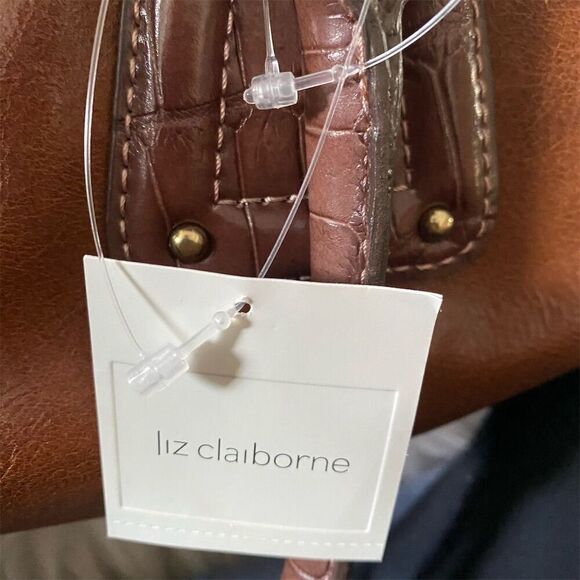 Liz Claiborne Fairbanks Large Brown Tote Bag Women's Spacious Interior - Picture 5 of 9